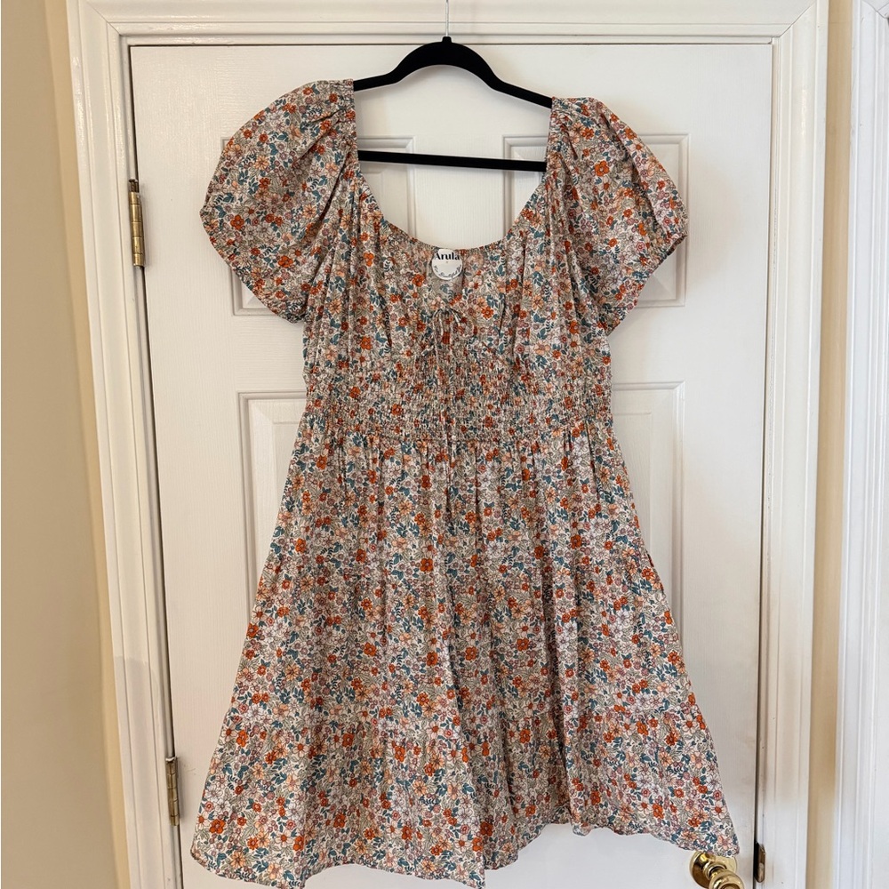 Floral Dress with Puff Sleeves